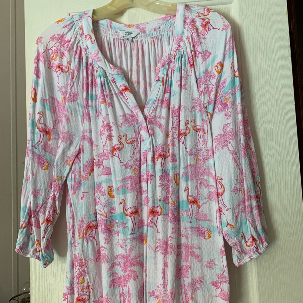 Crown and Ivy flamingo top